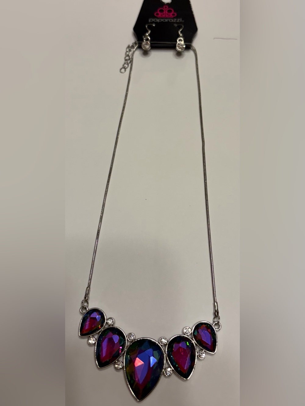 paparazzi Purple & Silver Statement Necklace